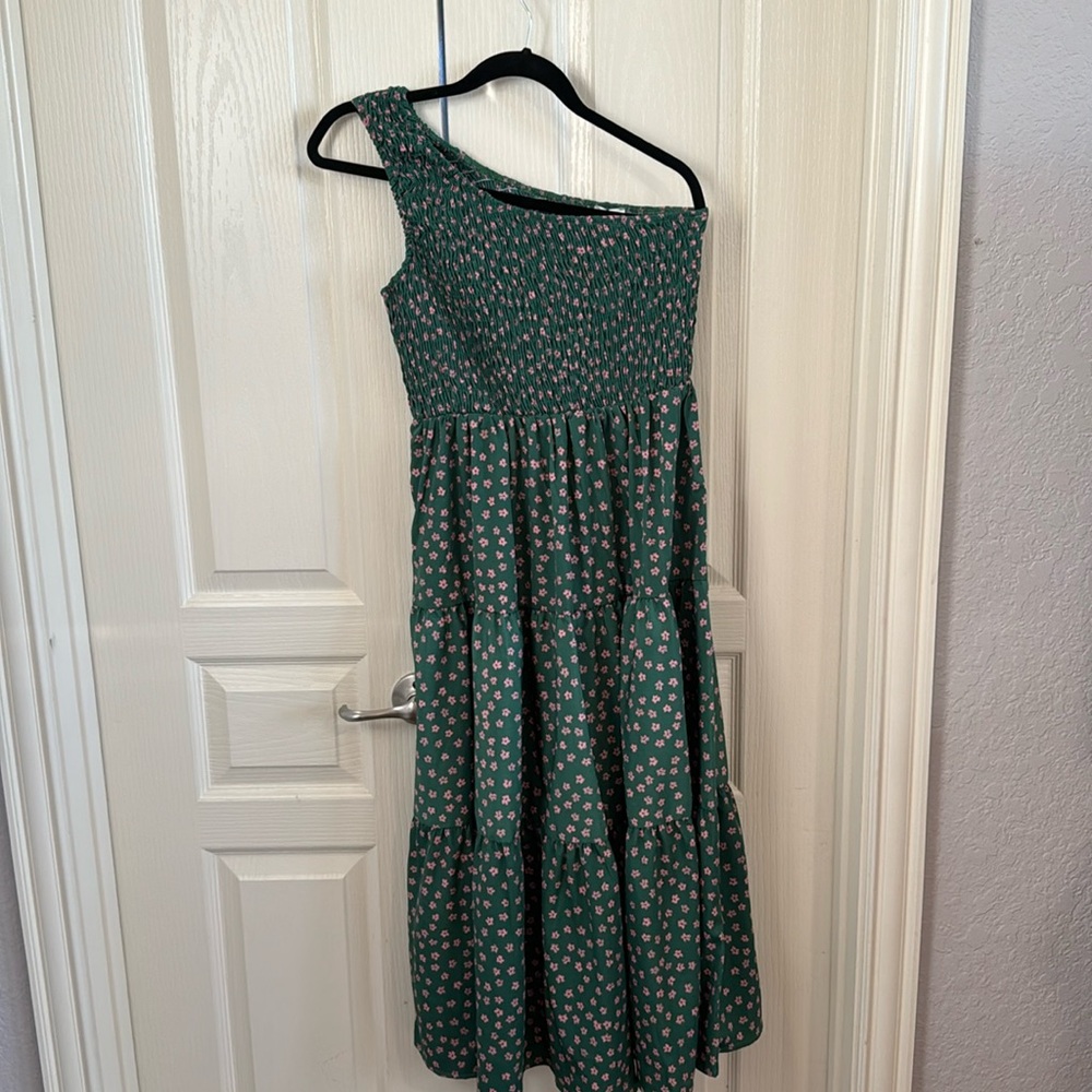 Green floral dress